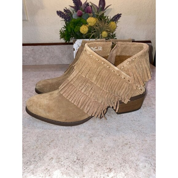 Naughty Monkey Womens Brown Fringe Ankle Booties Size 7.5 - Picture 4 of 8